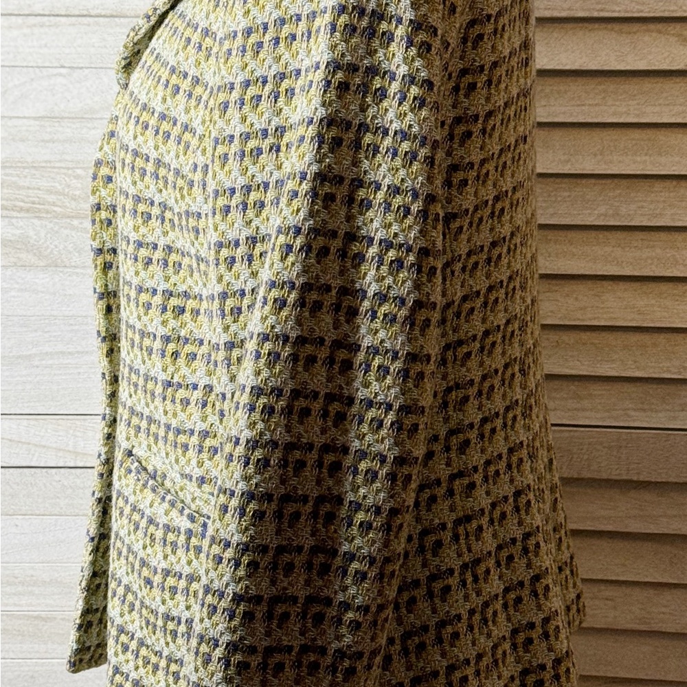 Talbots Tweed Blazer Jacket Green Blue Size 10P Classic Career Chic Textured - Picture 5 of 16